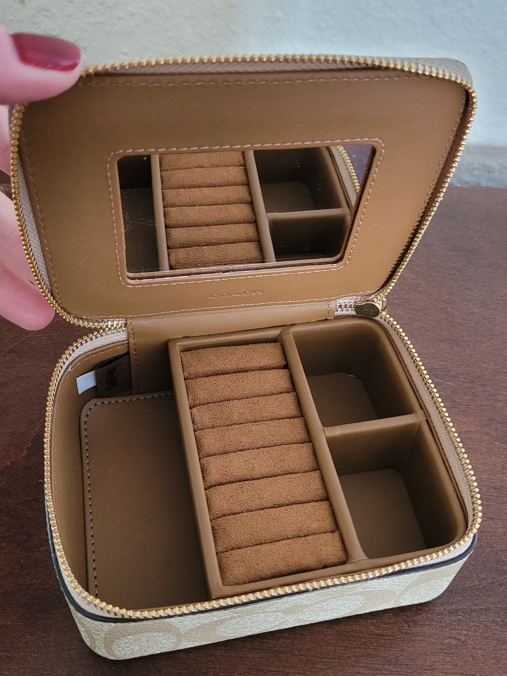 Authentic Coach Jewelry Travel Case on Signature Canvas